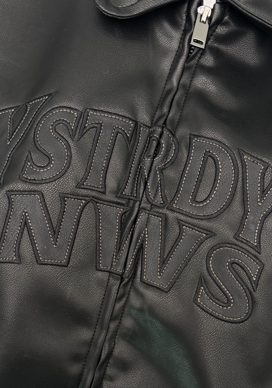 FAUX LEATHER BOMBER JACKET