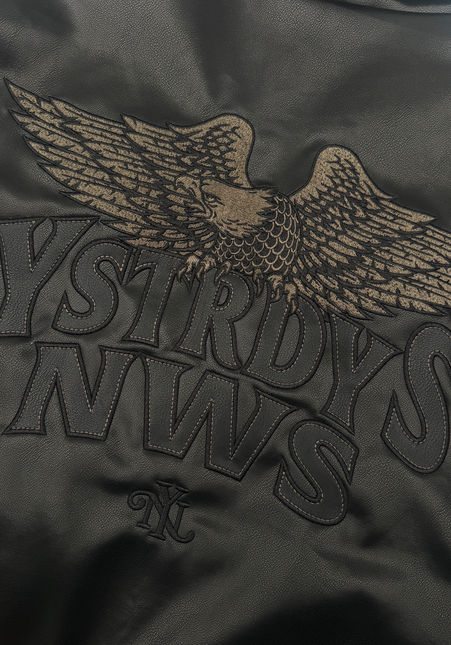 FAUX LEATHER BOMBER JACKET